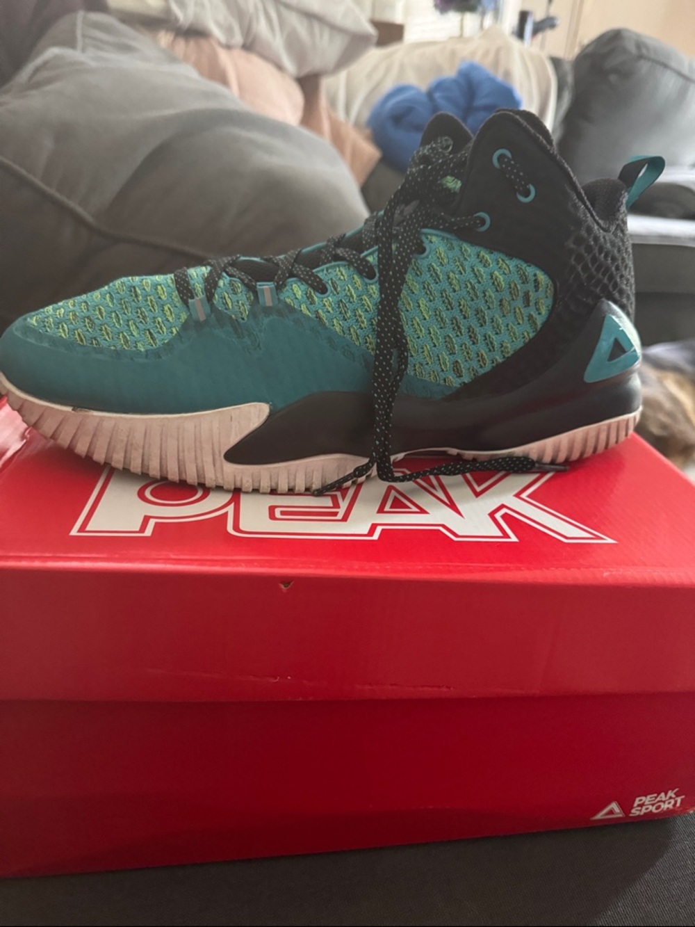 Peak Performance Teal and Black Athletic Shoes
